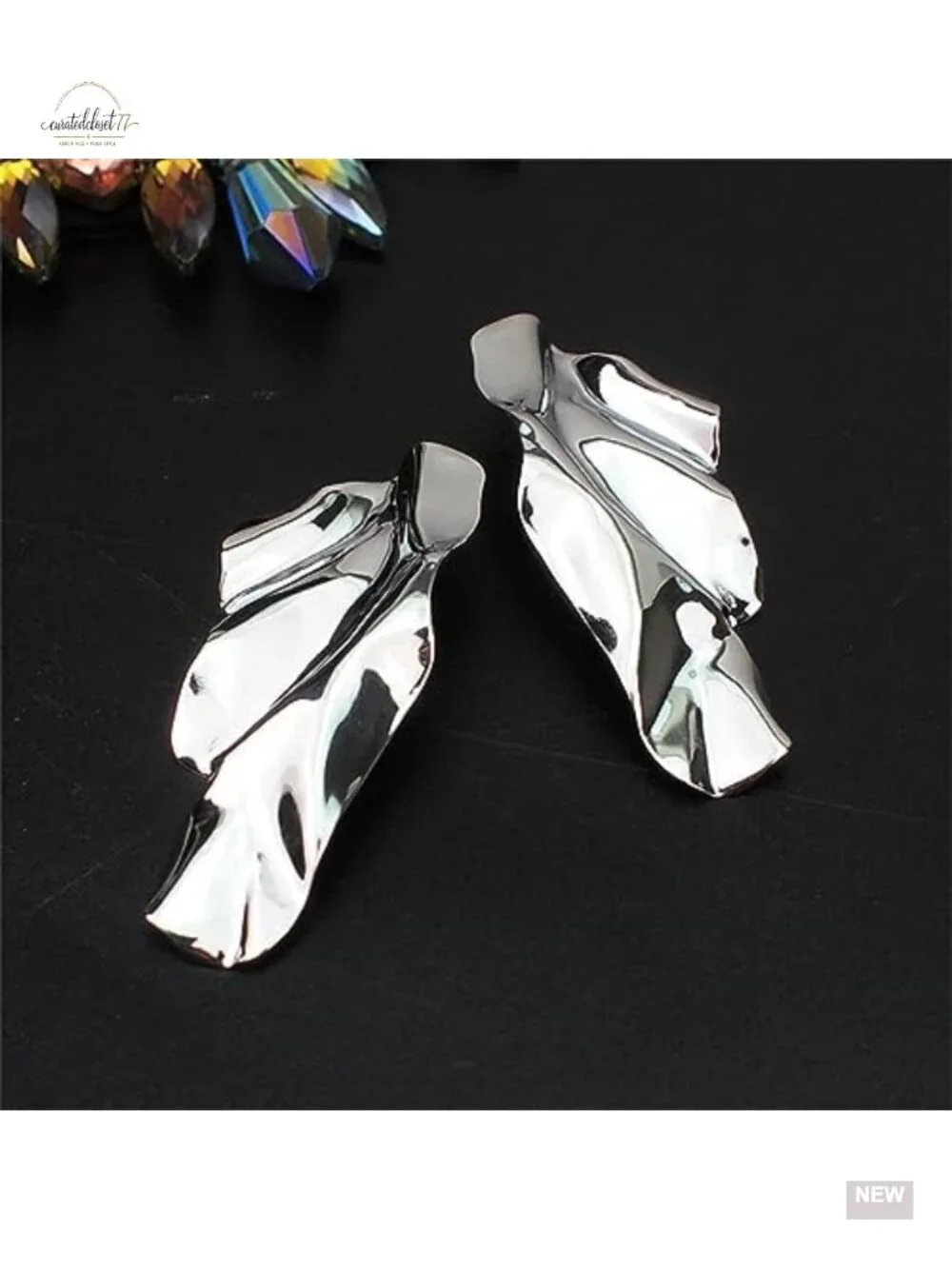 Geometric Hammer Texture Drop Earrings, Hypoallergenic Alloy, Minimalist Trendy